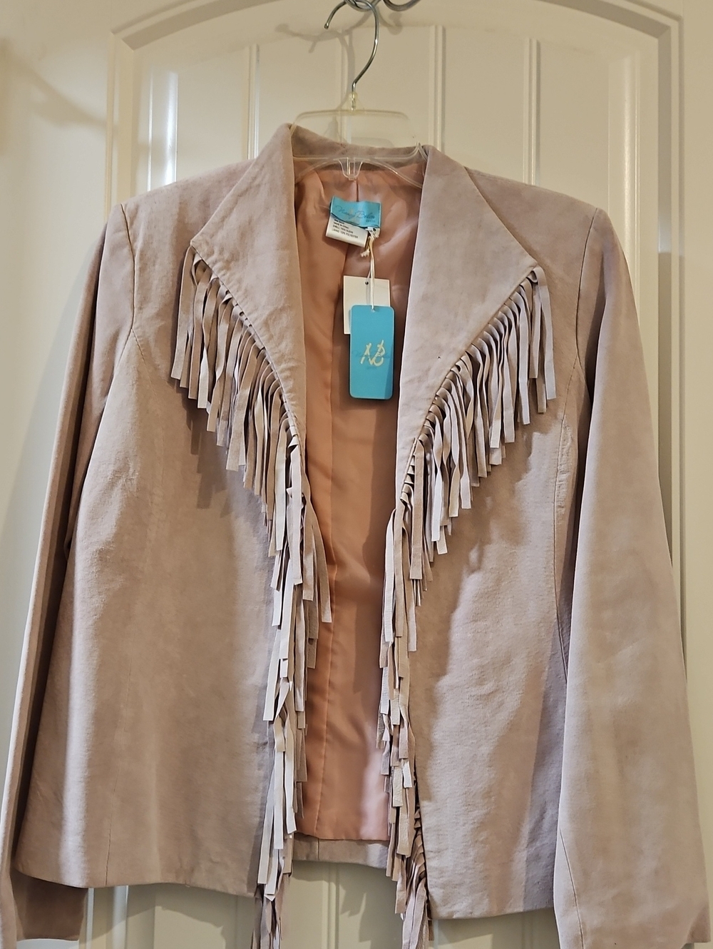Women’s Fringe 100% Suede Jacket in Lyla by Nancy Bolen For City Girl